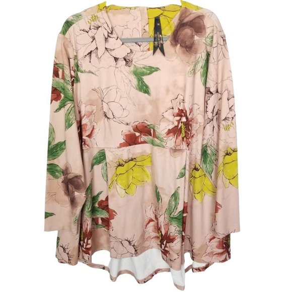 Melissa McCarthy Seven 7 Womens 3X Pink Floral Lon - Picture 2 of 10